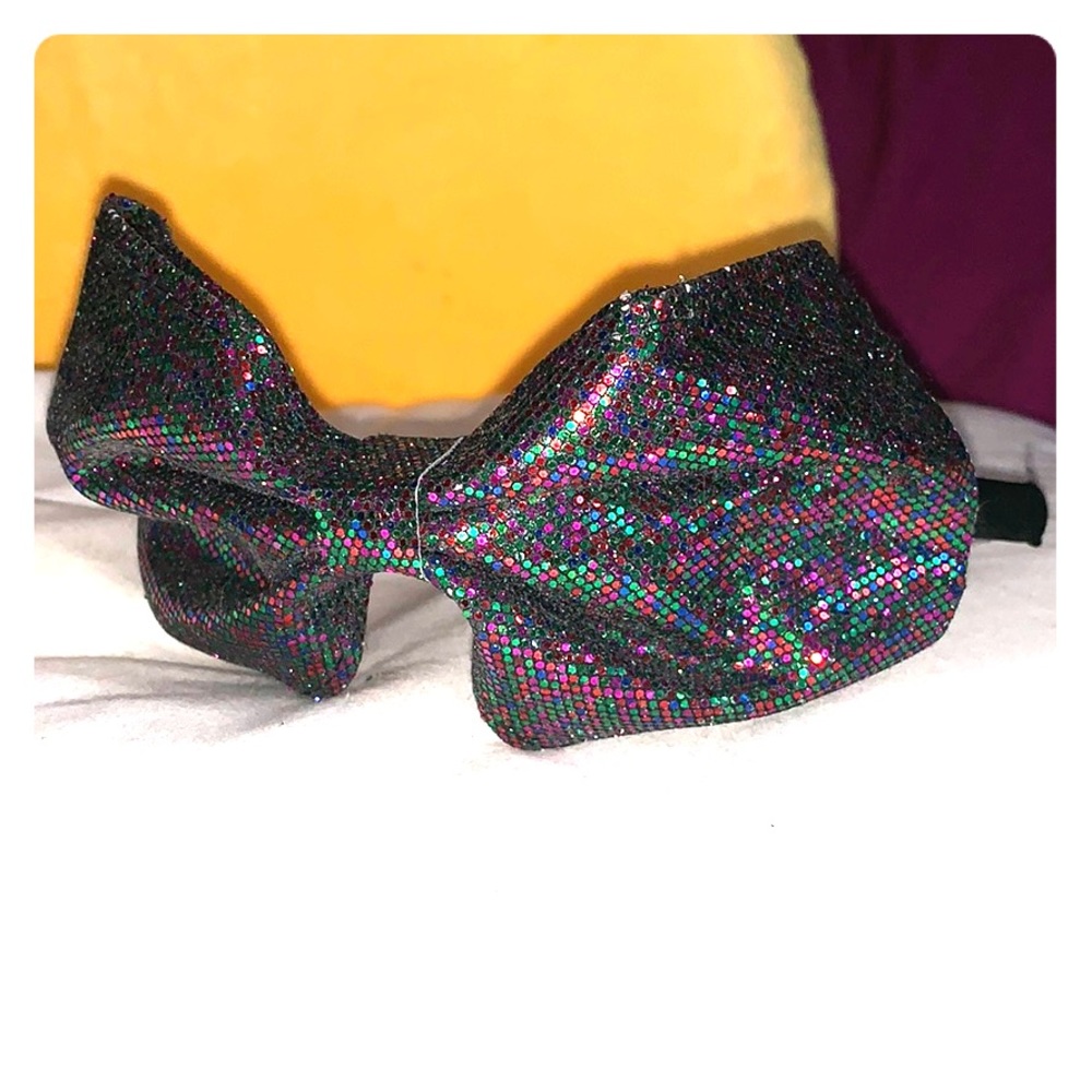Little girls black bow headband